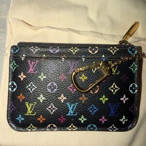 Louis Vuitton Black Multicolor Monogram Key Chain Card Holder